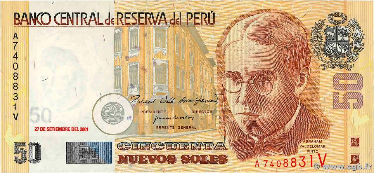 50 Nuevos Soles PERU  2001 P.177 AU