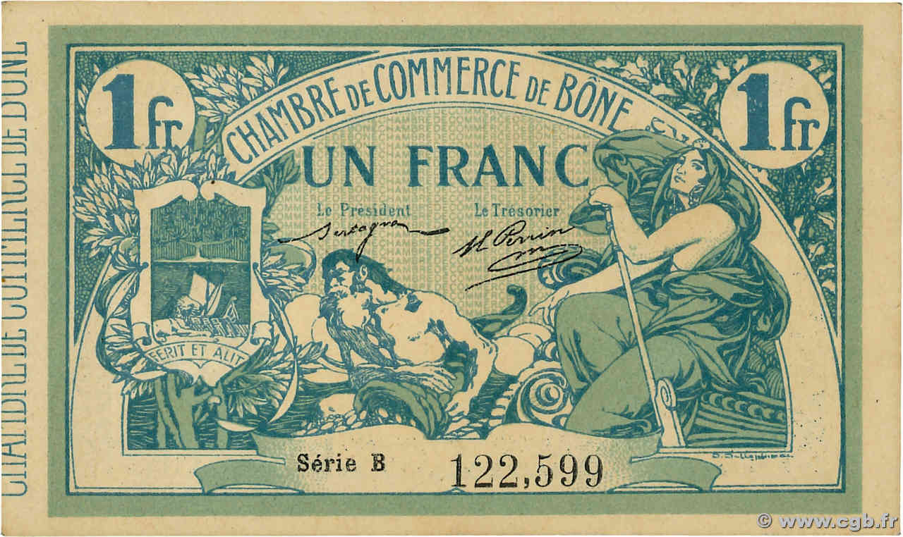 1 Franc ALGERIEN Bône 1915 JP.138.03 fST+