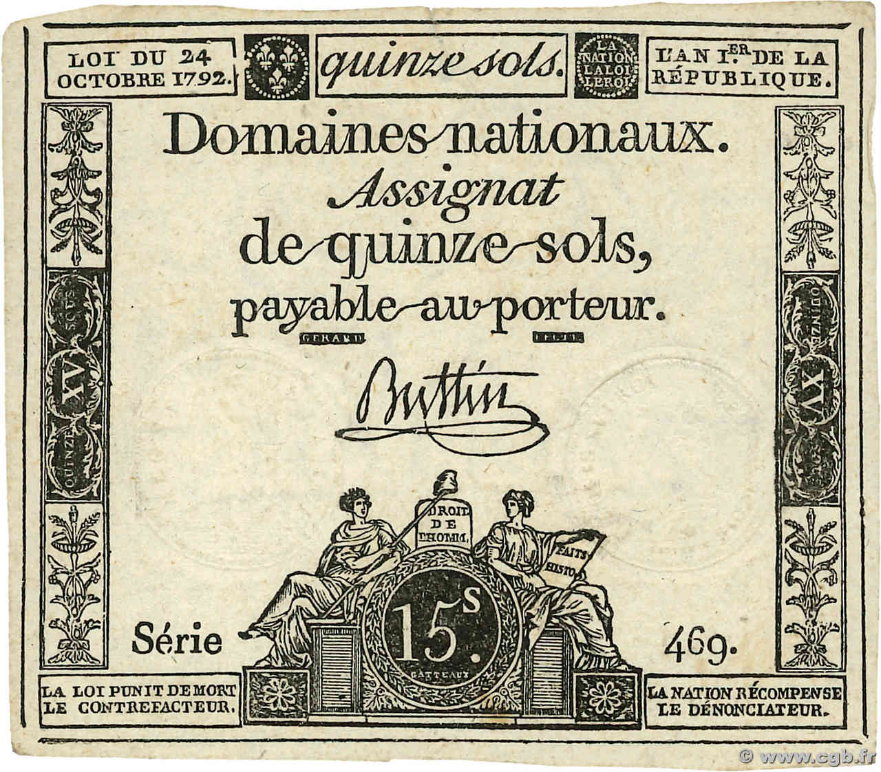 15 Sols FRANCE  1792 Ass.24a TTB