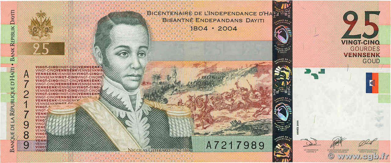 25 Gourdes HAÏTI  2004 P.273a NEUF