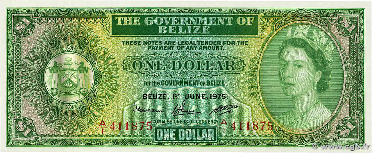 1 Dollar BELIZE  1975 P.33b FDC