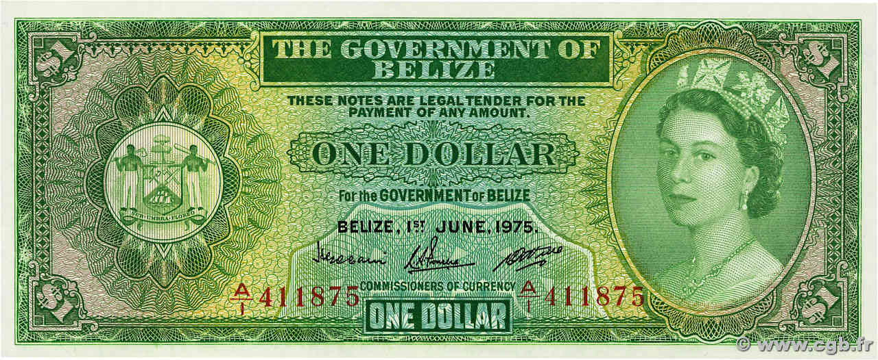 1 Dollar BELIZE  1975 P.33b UNC