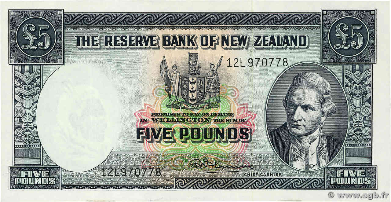 5 Pounds NUEVA ZELANDA
  1967 P.160d SC+