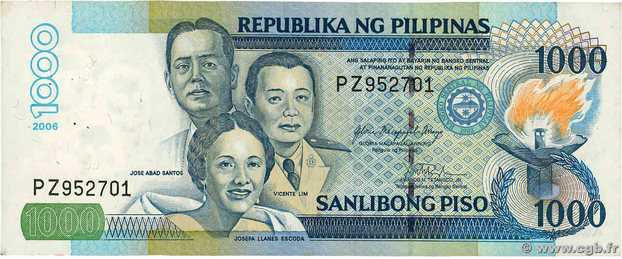 1000 Pesos FILIPINAS  2006 P.197b MBC