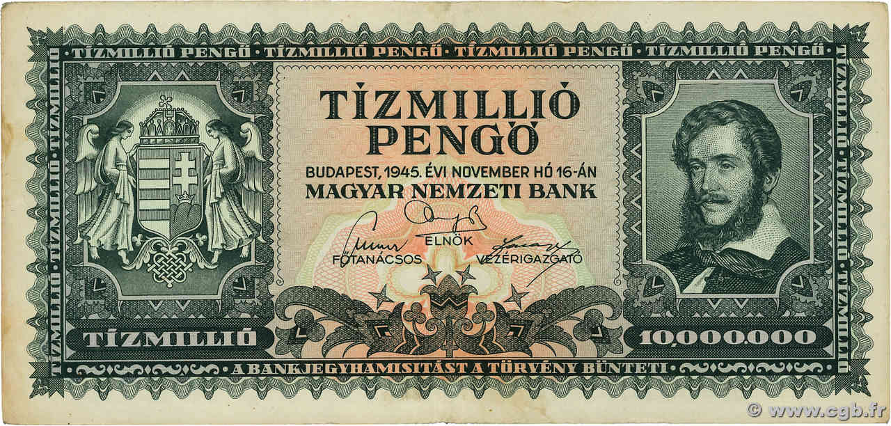 10000000 Pengo HONGRIE  1945 P.123 TTB+