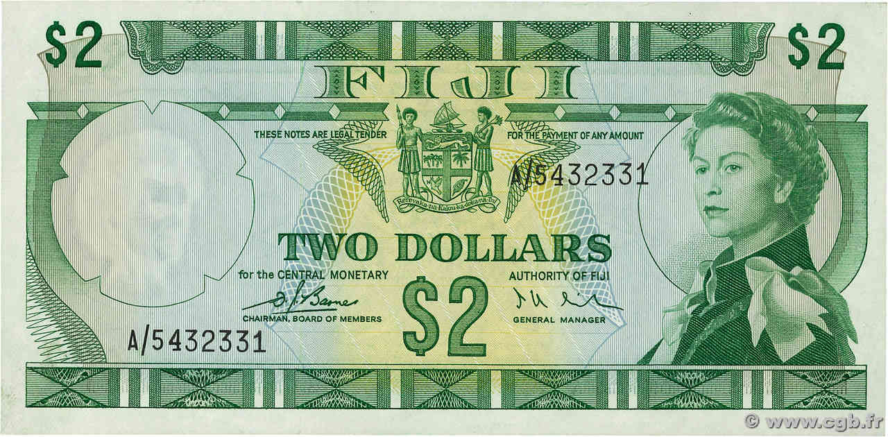2 Dollars FIDJI  1974 P.072a SUP