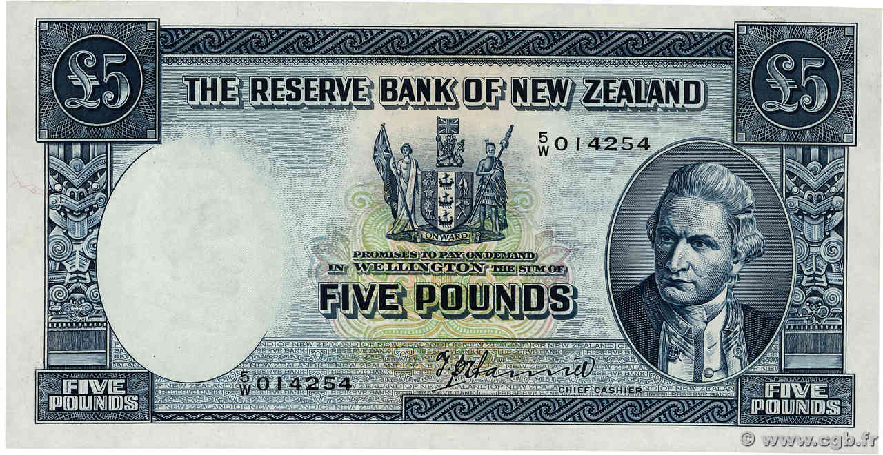 5 Pounds NOUVELLE-ZÉLANDE  1940 P.160a SUP