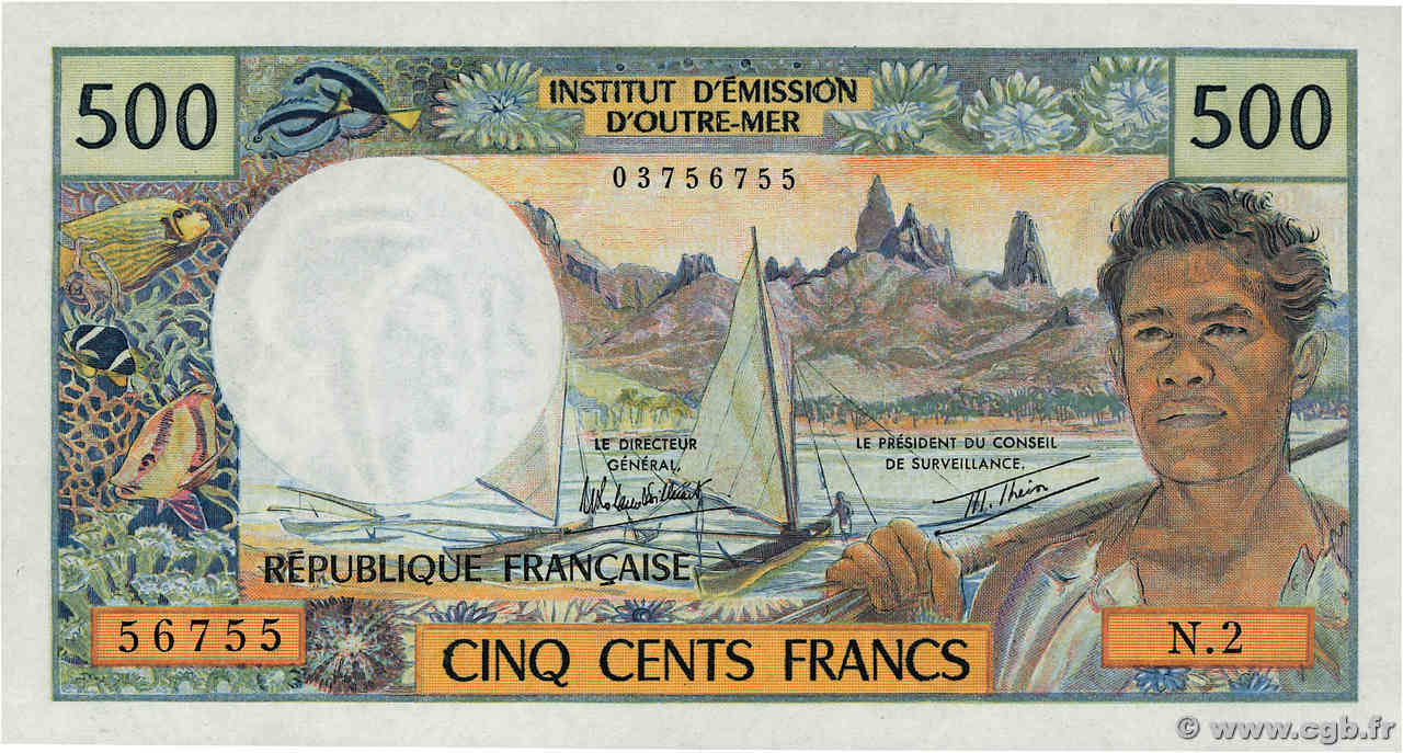500 Francs TAHITI  1982 P.25b2 pr.NEUF