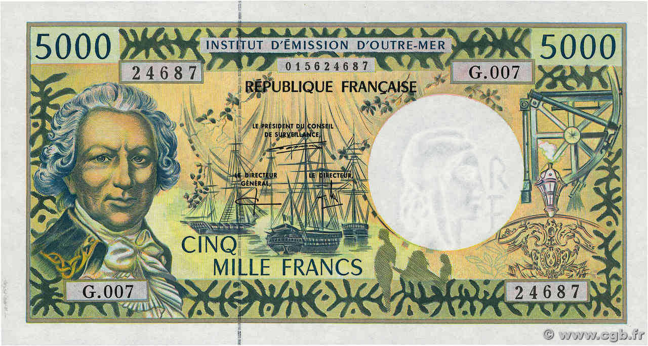 5000 Francs FRENCH PACIFIC TERRITORIES  2000 P.03c q.FDC