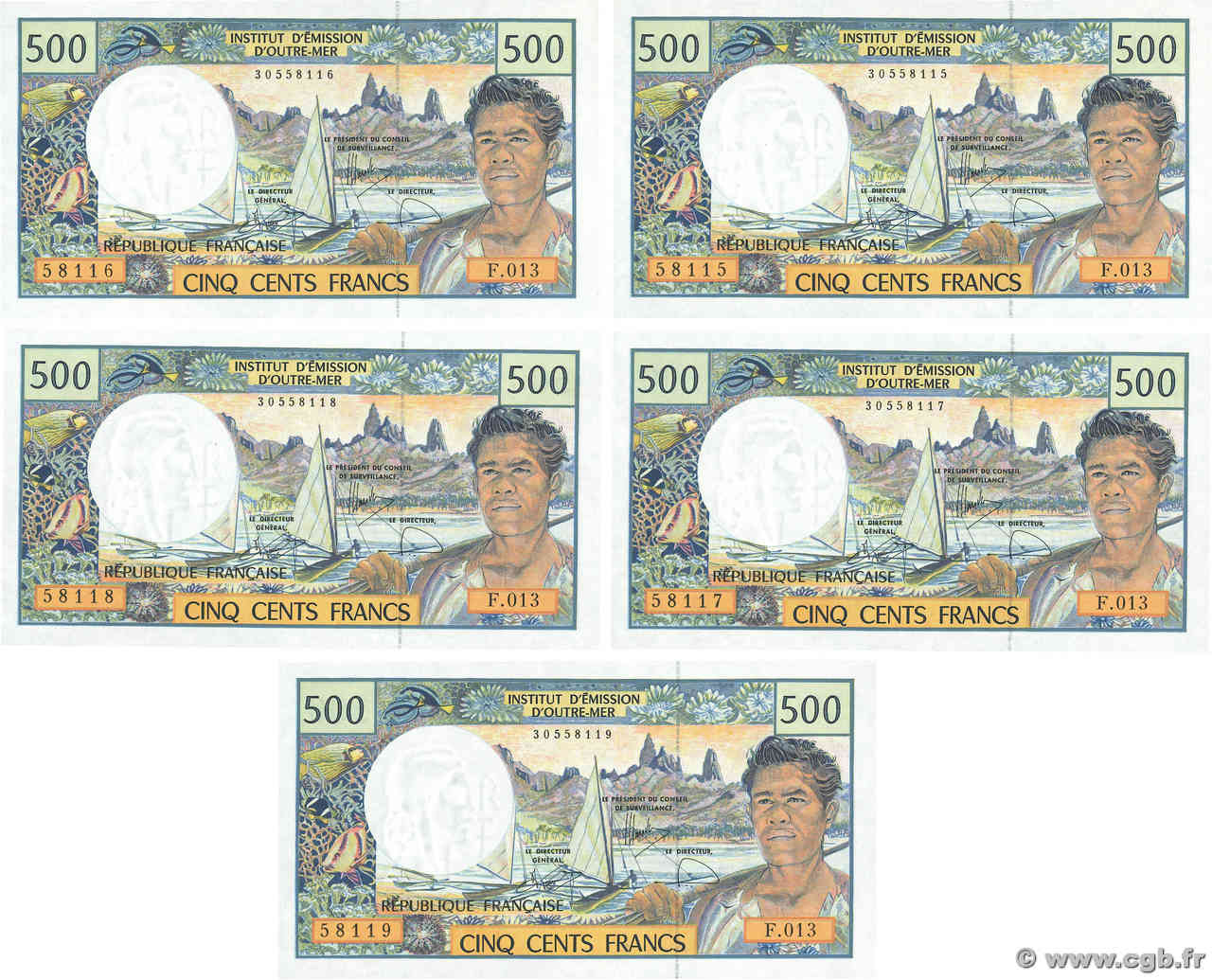 500 Francs Consécutifs POLYNÉSIE, TERRITOIRES D OUTRE MER  2000 P.01f NEUF