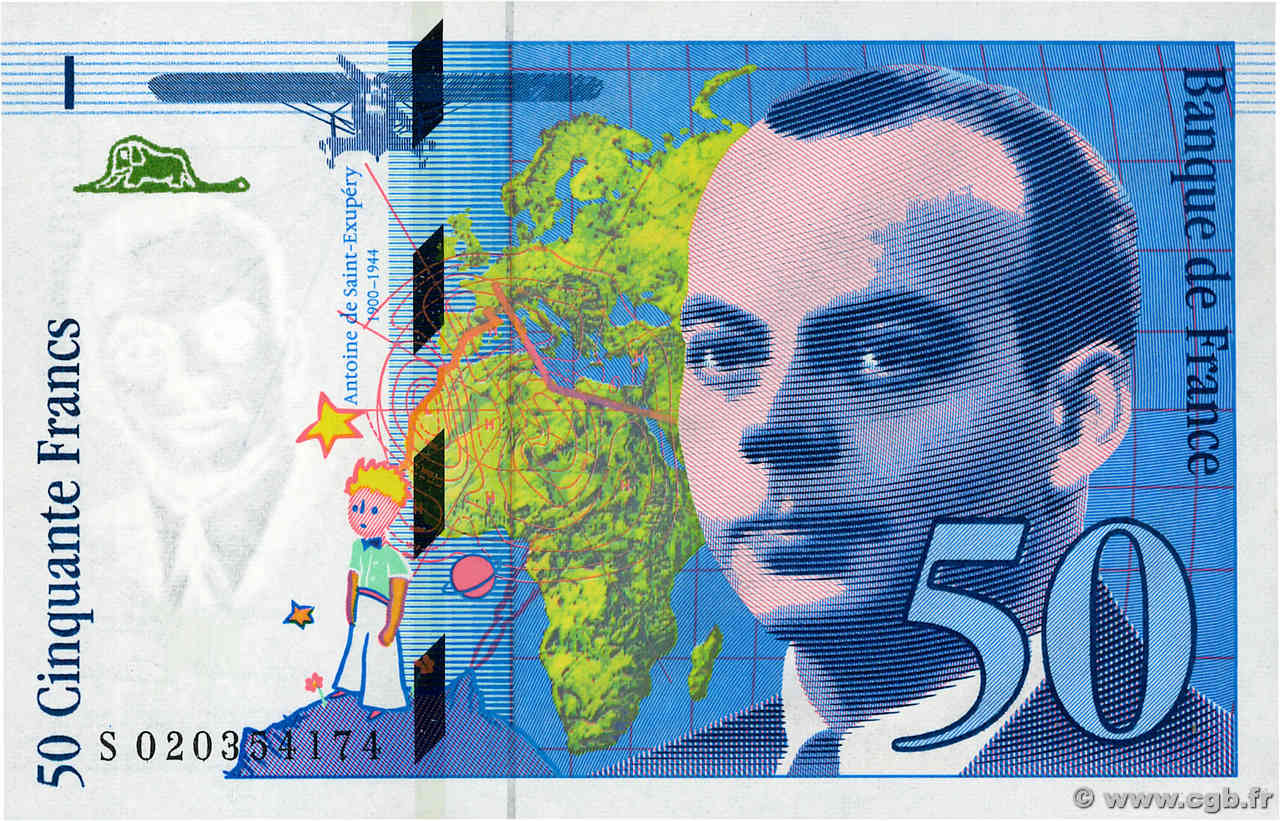 50 Francs SAINT-EXUPÉRY modifié FRANCE  1994 F.73.01d pr.NEUF
