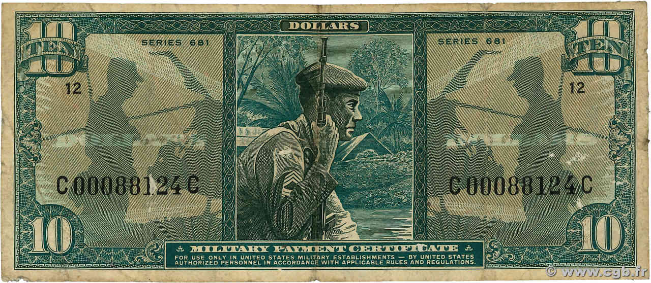 10 Dollars ÉTATS-UNIS D AMÉRIQUE  1969 P.M081 B+