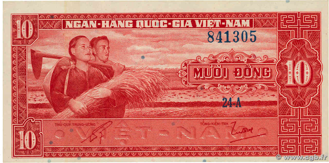 10 Dong VIET NAM SUD  1962 P.05a pr.SUP