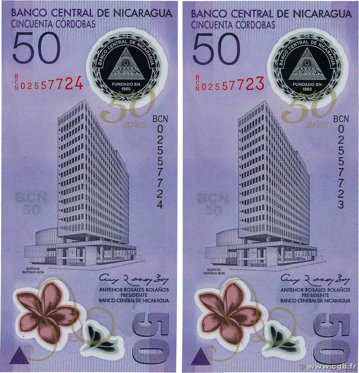 50 Cordobas Consécutifs NICARAGUA  2011 P.207 NEUF