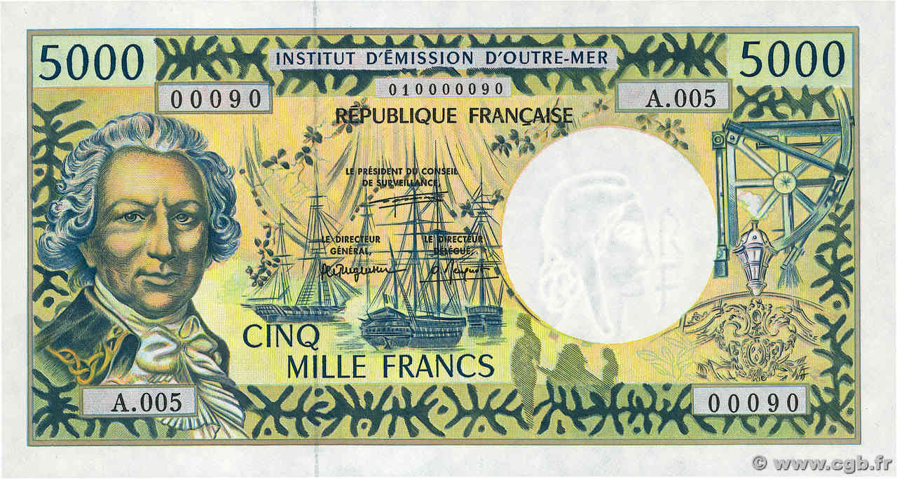 5000 Francs  Numéro spécial POLYNÉSIE, TERRITOIRES D OUTRE MER  1995 P.03a NEUF