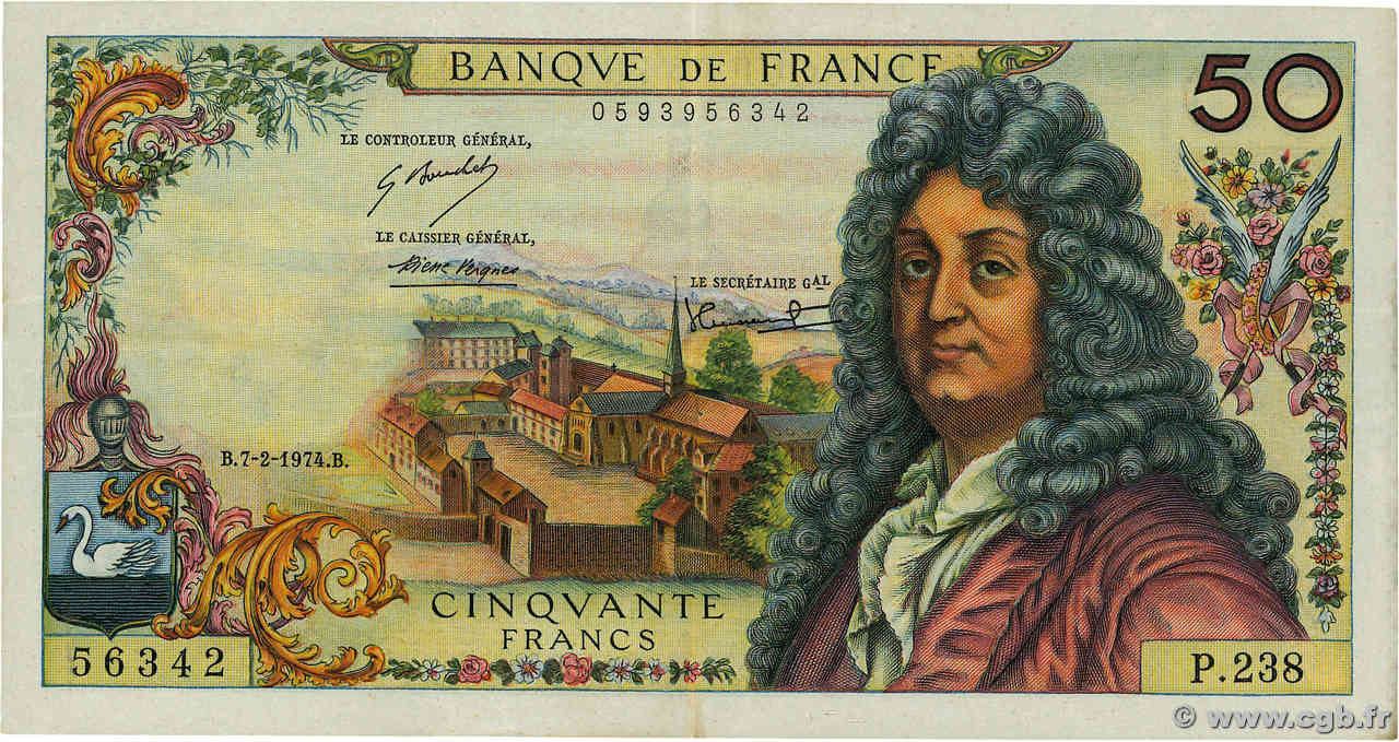 50 Francs RACINE FRANCE  1974 F.64.26 TTB