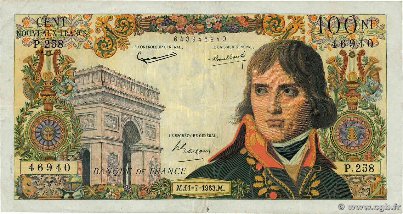 100 Nouveaux Francs BONAPARTE FRANCE  1963 F.59.22 TB+