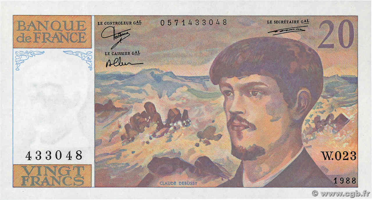 20 Francs DEBUSSY FRANCE  1988 F.66.09 pr.NEUF