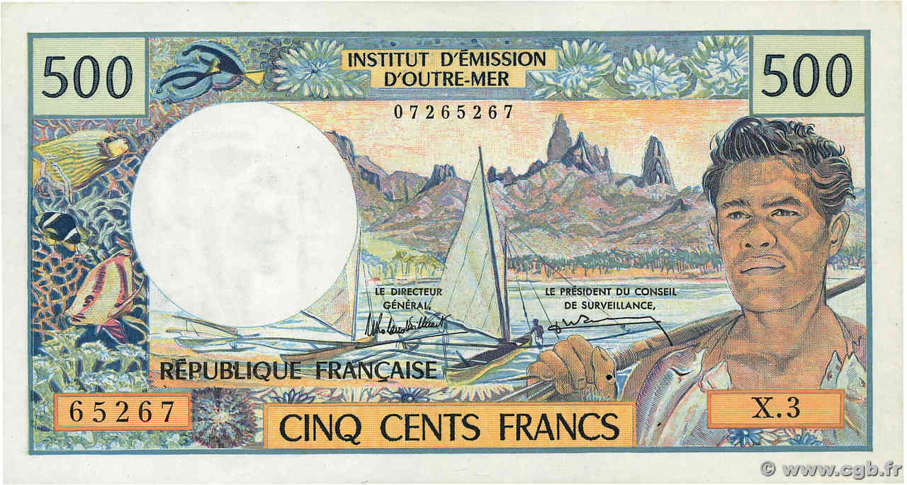 500 et 1000 Francs TAHITI  1985 P.25d  SUP