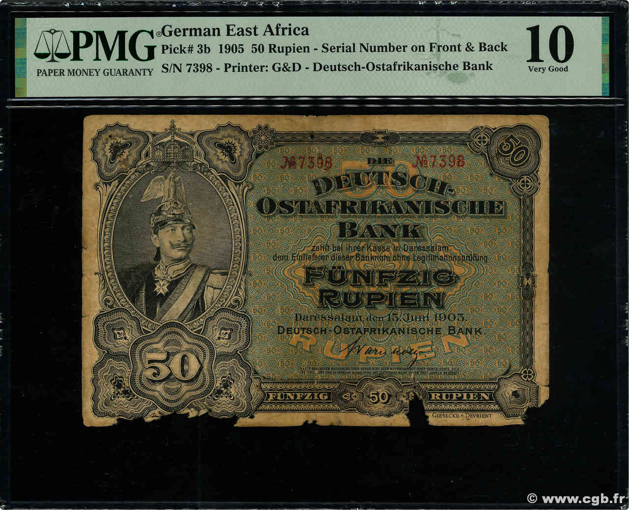 50 Rupien AFRIQUE DE L EST occ. ALLEMANDE  1905 P.03b B