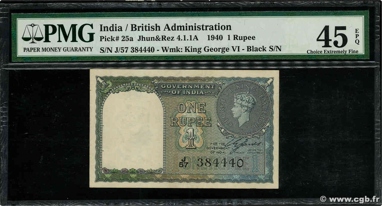 1 Rupee INDIA
  1940 P.025a EBC