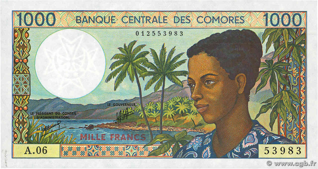 1000 Francs COMORES  1994 P.11b2 NEUF