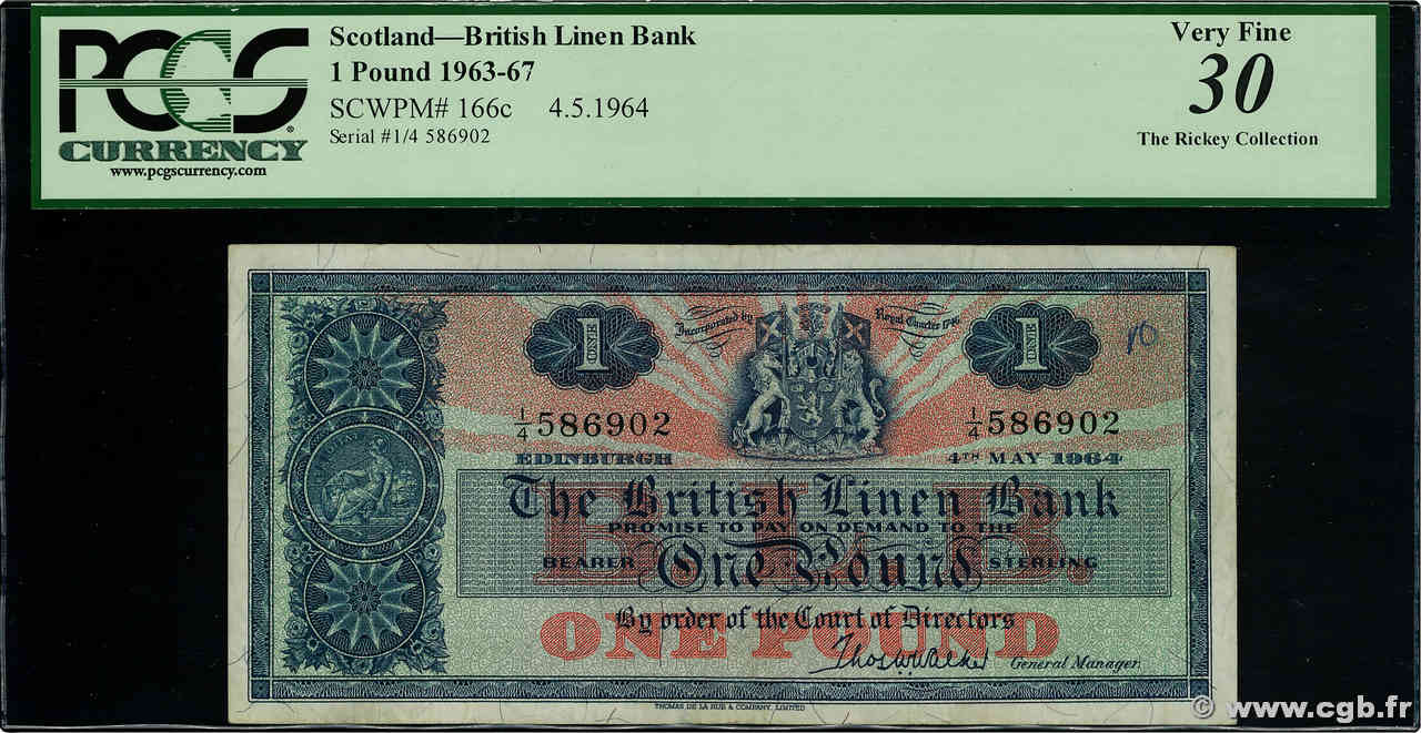 1 Pound ÉCOSSE  1964 P.166c TTB