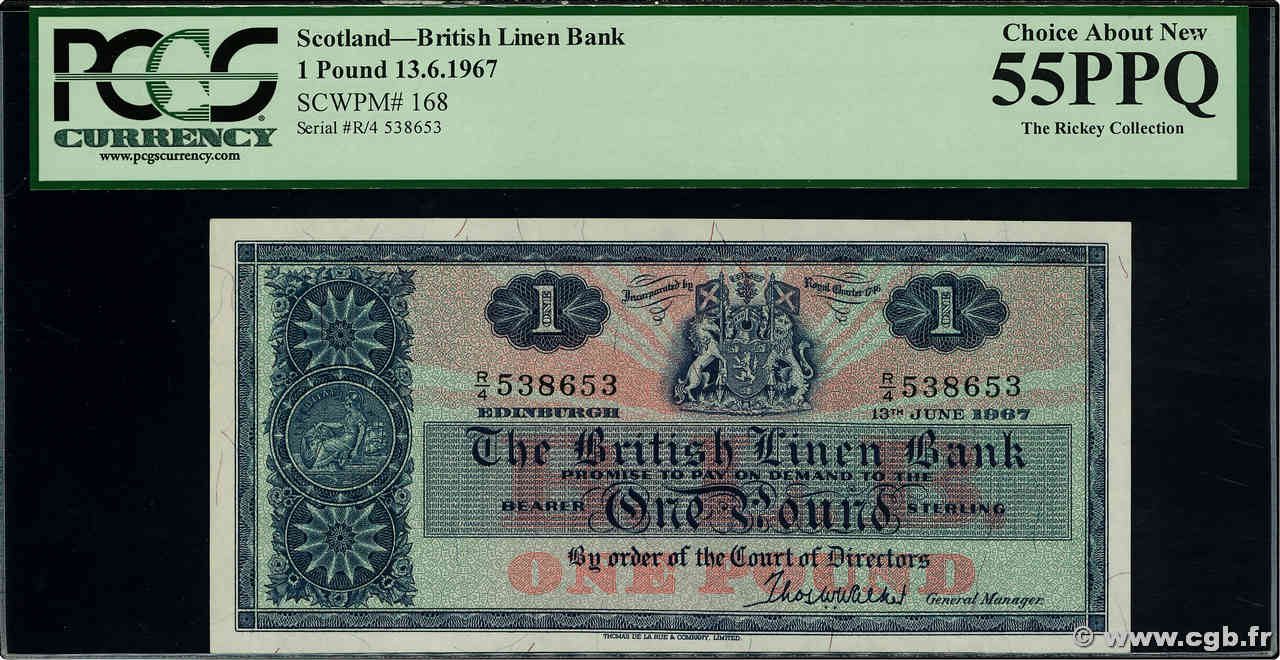 1 Pound SCOTLAND  1967 P.168 fST