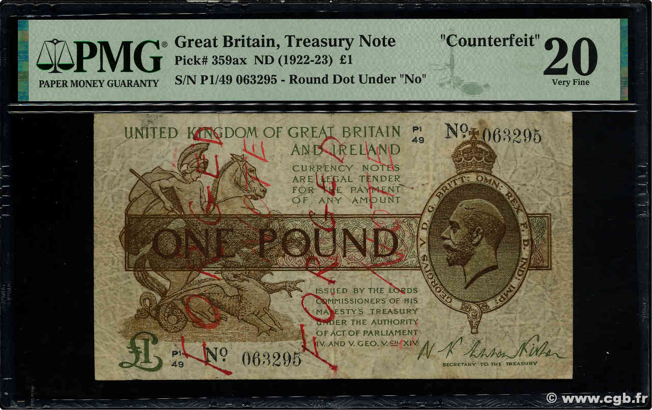 1 Pound Faux INGLATERRA  1922 P.359a BC