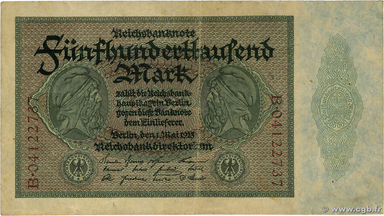 500000 Mark ALLEMAGNE  1923 P.088a pr.TTB