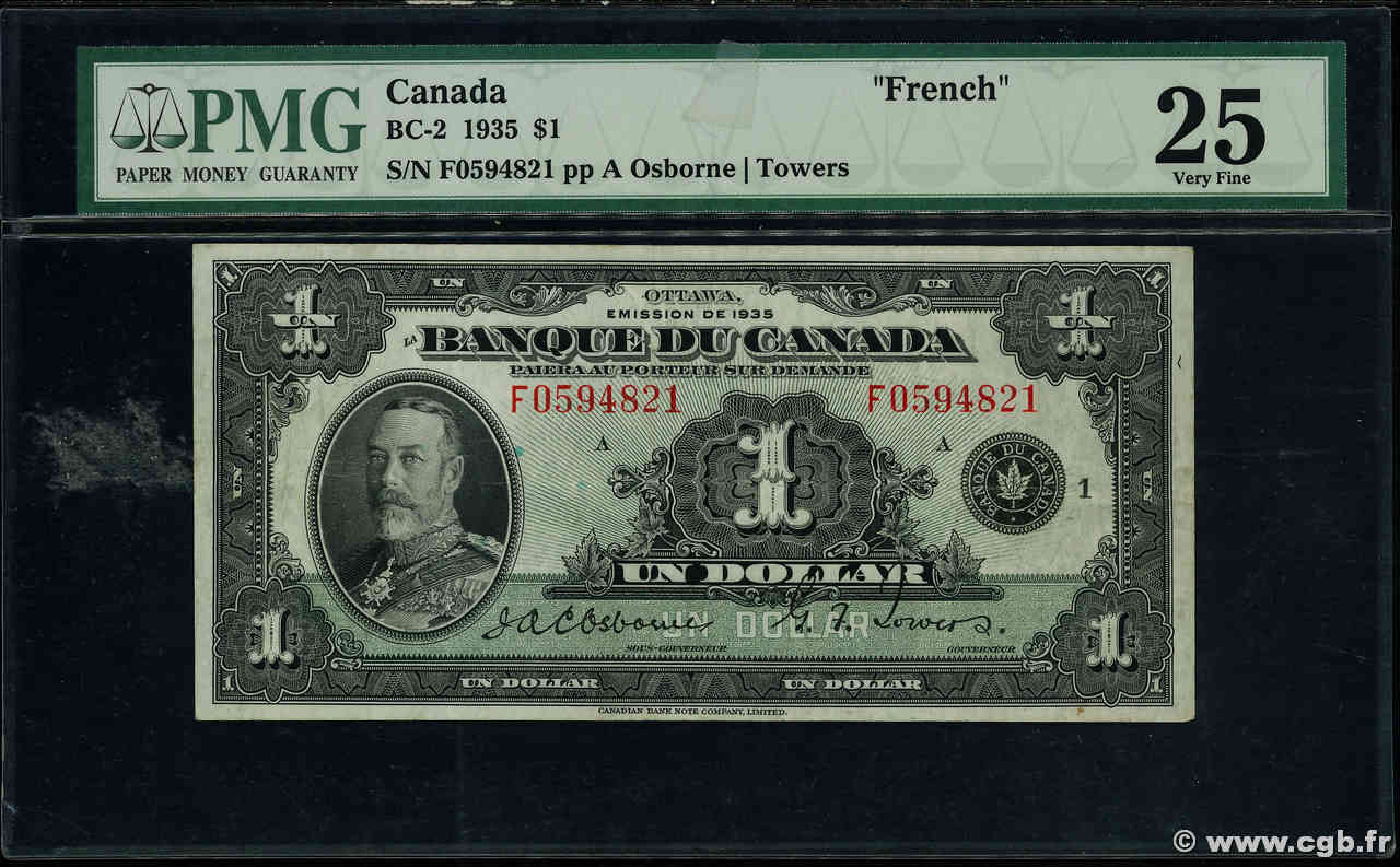 1 Dollar CANADA  1935 P.039 BB