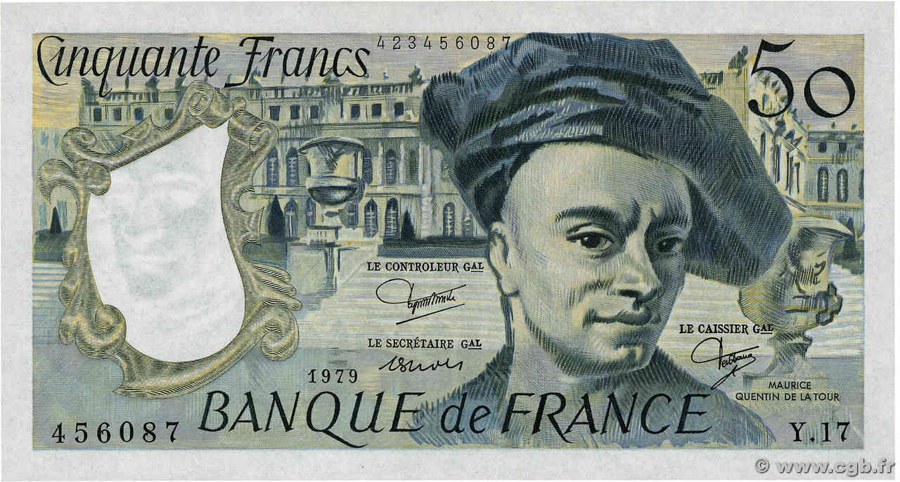 50 Francs QUENTIN DE LA TOUR FRANCIA  1979 F.67.05 q.FDC