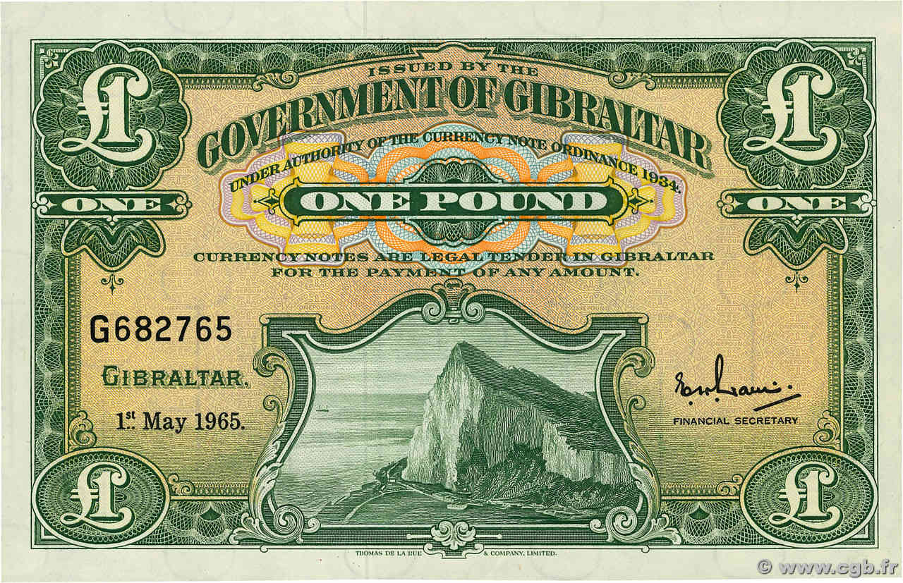 1 Pound GIBRALTAR  1965 P.18a fST