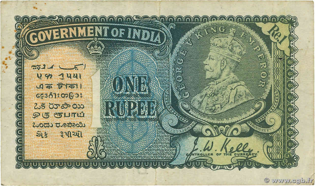 1 Rupee INDIA  1935 P.014a VF