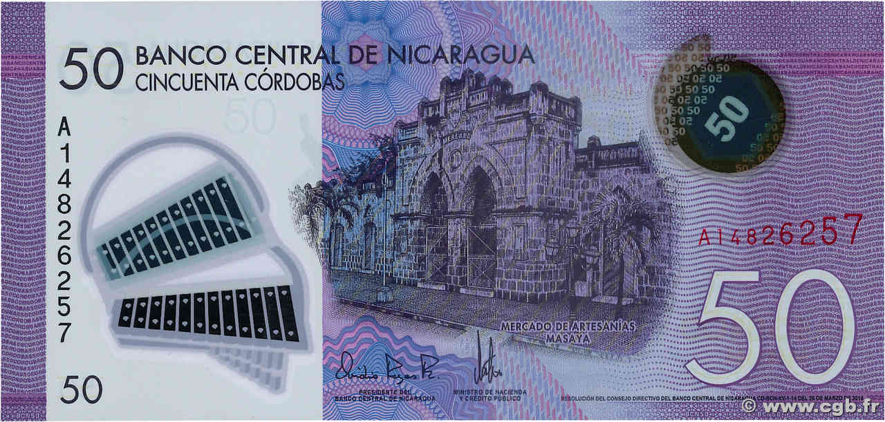 50 Cordobas NICARAGUA  2014 P.211a NEUF