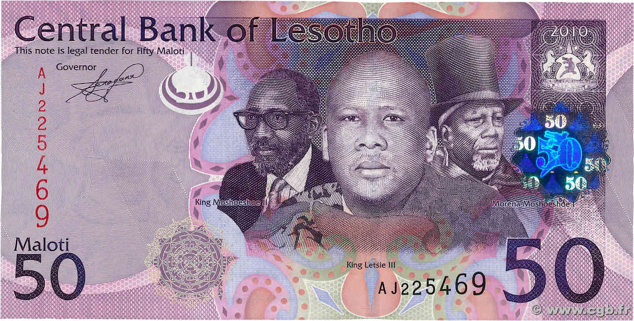 50 Maloti LESOTHO  2010 P.23a NEUF
