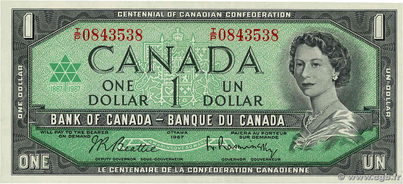 1 Dollar CANADA  1967 P.084b pr.NEUF