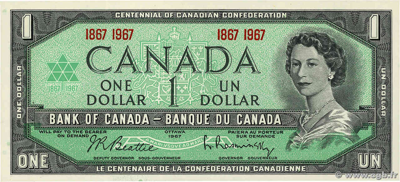1 Dollar Commémoratif CANADA  1967 P.084a pr.NEUF