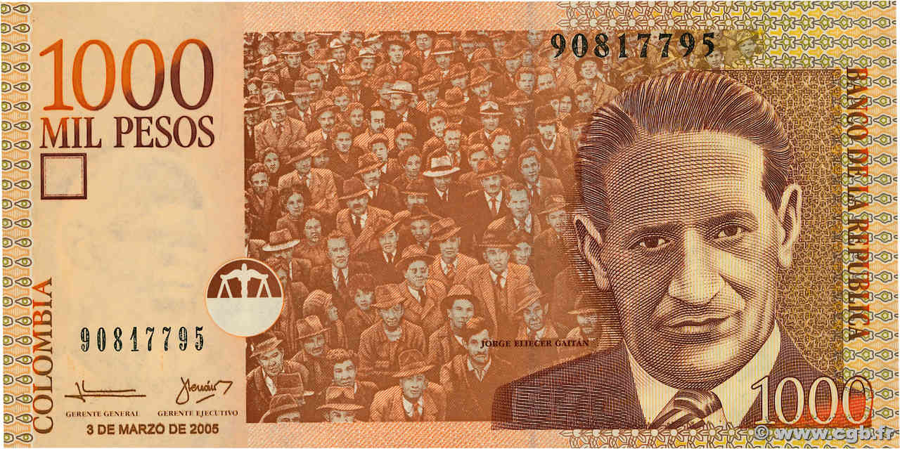 1000 Pesos COLOMBIE  2005 P.450i NEUF