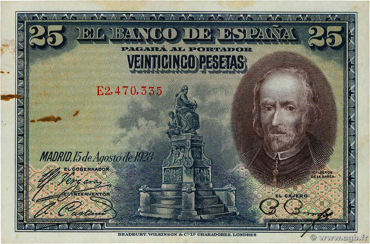 25 Pesetas ESPAGNE  1928 P.074b TTB+
