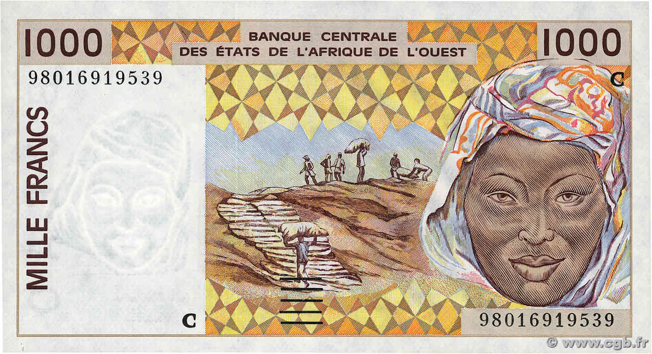 1000 Francs ÉTATS DE L AFRIQUE DE L OUEST  1998 P.311Ci NEUF
