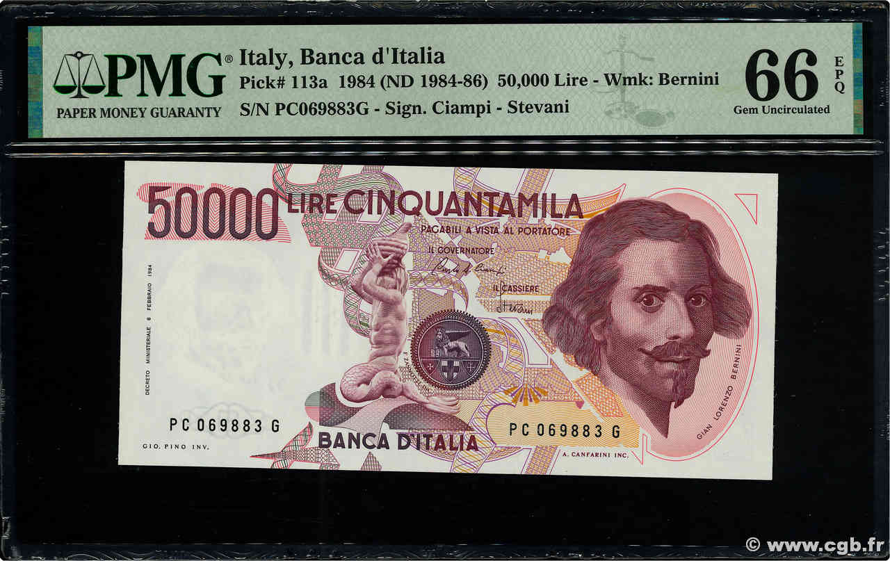 50000 Lire ITALIA  1984 P.113a FDC
