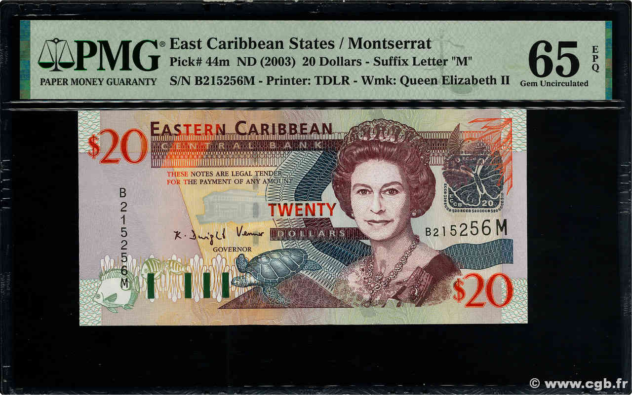 20 Dollars EAST CARIBBEAN STATES  2003 P.44m ST