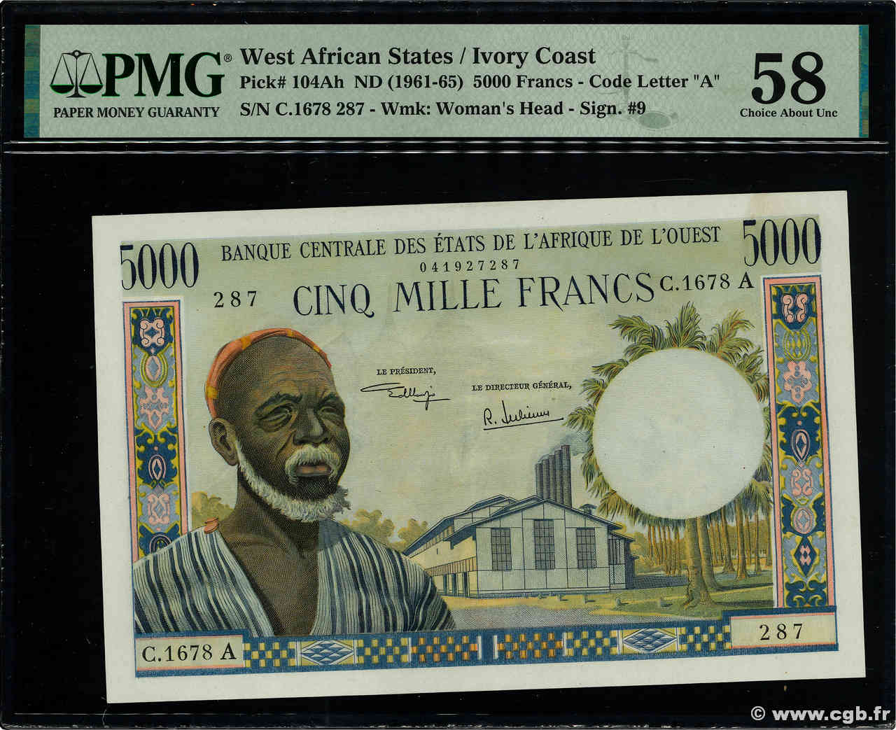 5000 Francs ÉTATS DE L AFRIQUE DE L OUEST  1975 P.104Ah SPL