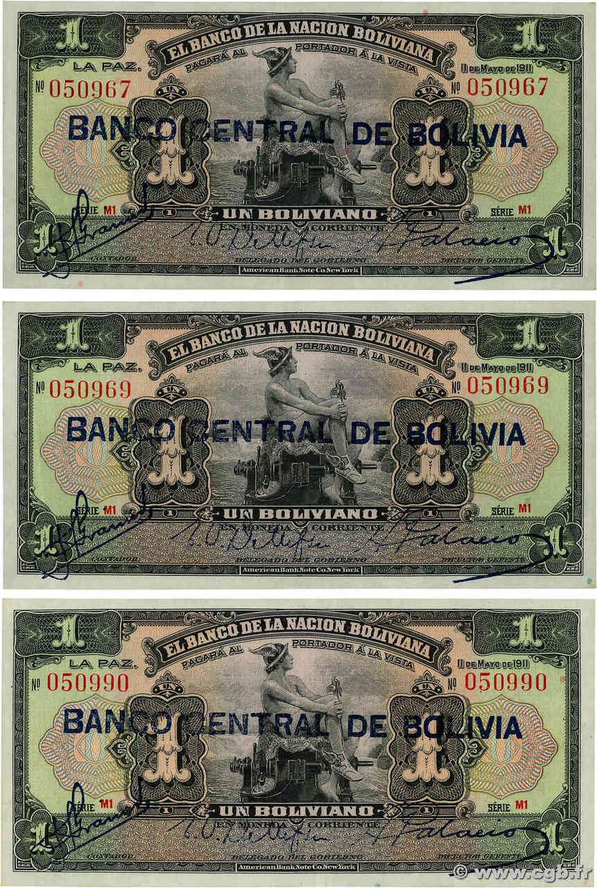 1 Boliviano Lot BOLIVIE  1929 P.112 TTB+