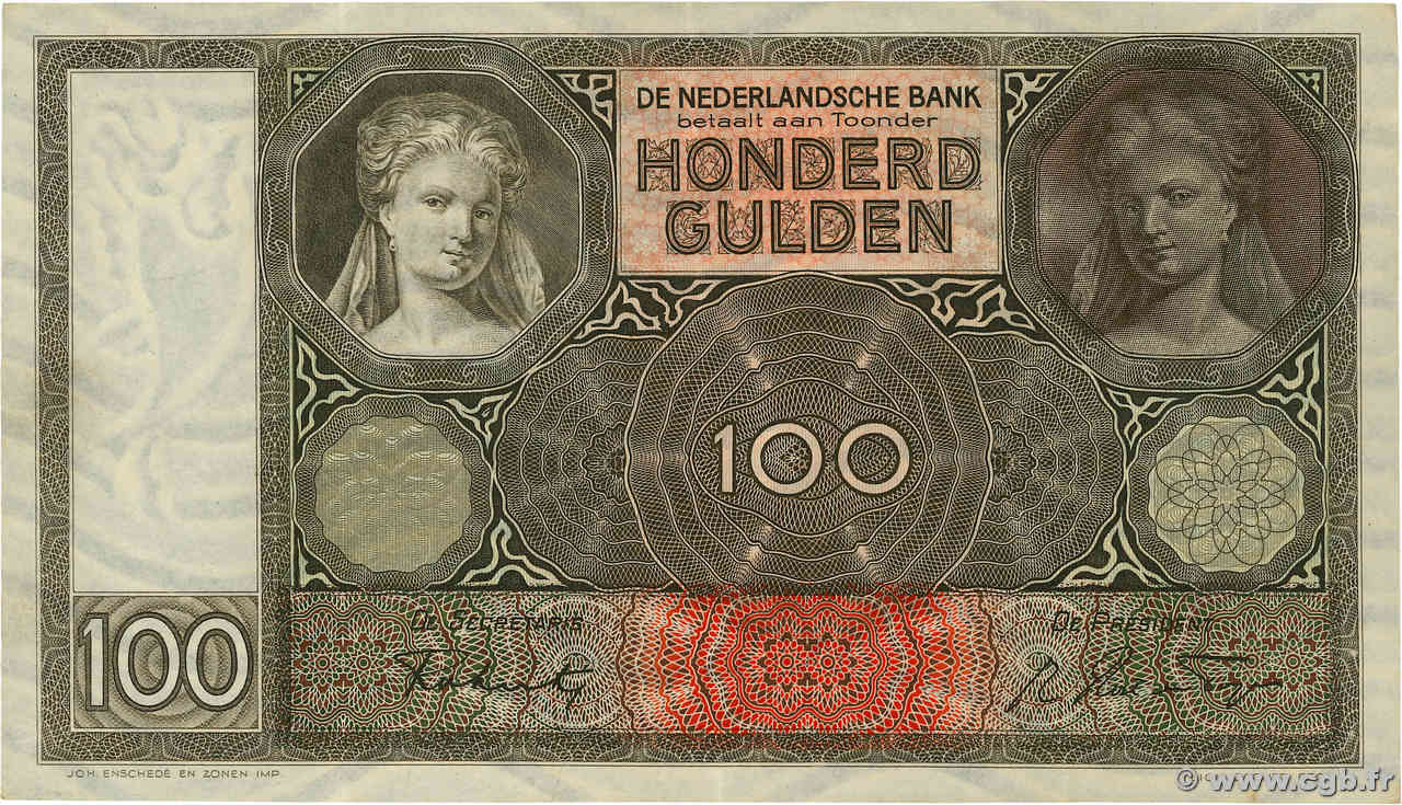 100 Gulden PAYS-BAS  1944 P.051 SUP