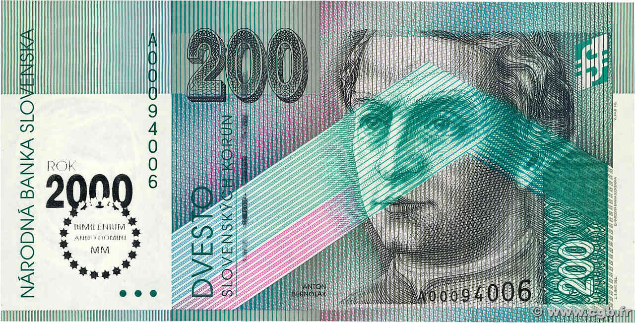 200 Korun Commémoratif SLOVACCHIA  2000 P.37 q.FDC