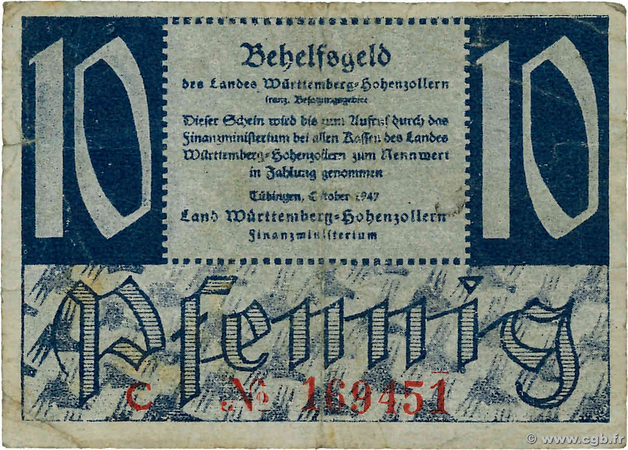 10 Pfennig ALLEMAGNE  1947 PS.1008b TB