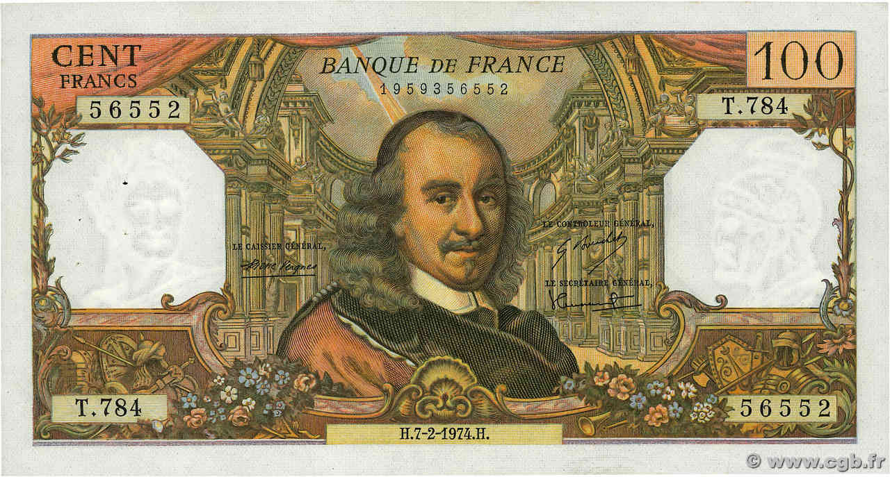 100 Francs CORNEILLE FRANCE  1974 F.65.45 SUP