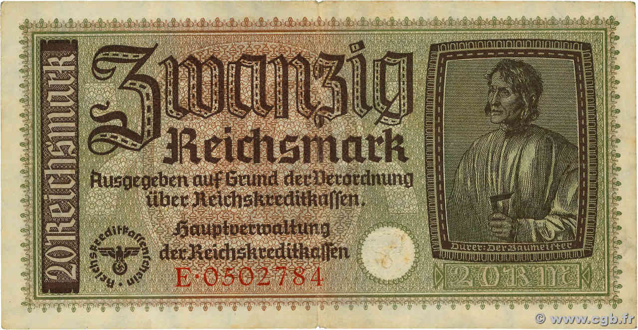 20 Reichsmark ALLEMAGNE  1940 P.R139 TTB